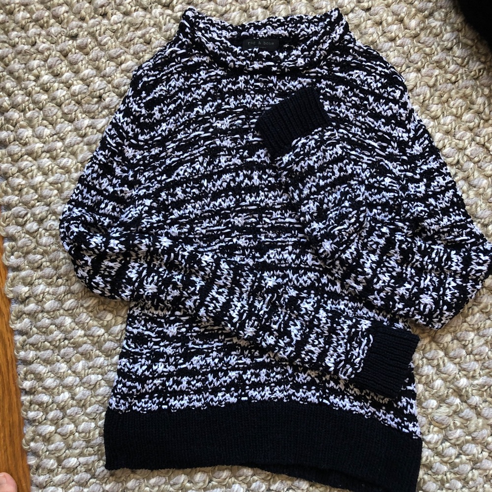 Rag and Bone black and white mock neck sweater